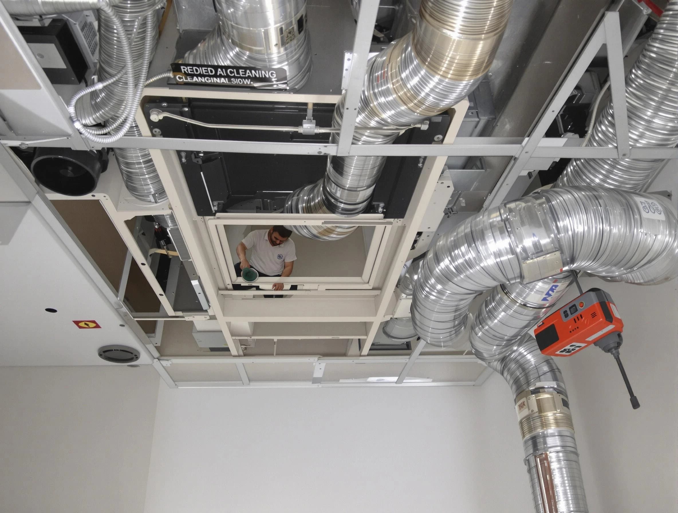 Dracut Air Duct Cleaning technician performing detailed central duct system cleaning in Dracut