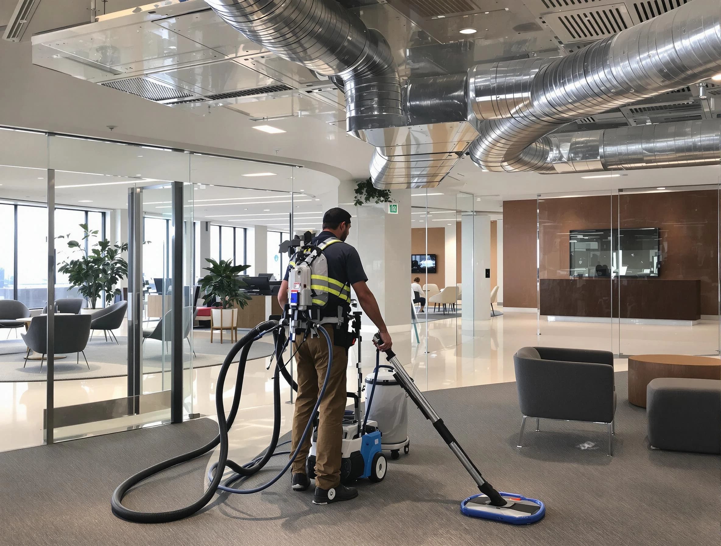 Commercial duct cleaning service by Dracut Air Duct Cleaning in Dracut