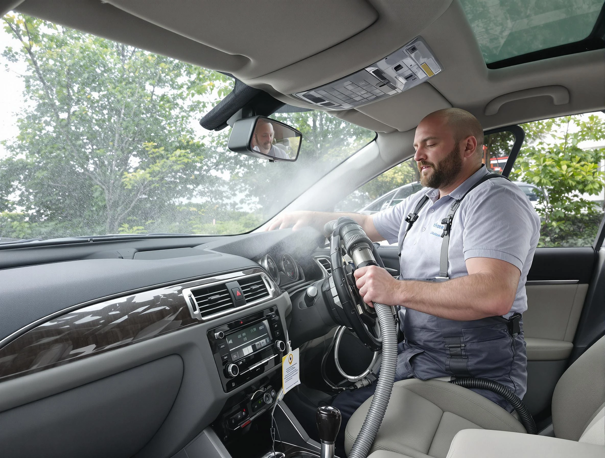 Dracut Air Duct Cleaning specialist performing professional car duct cleaning in Dracut